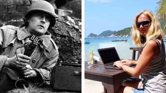 What’s the difference between a travel writer and a war reporter?